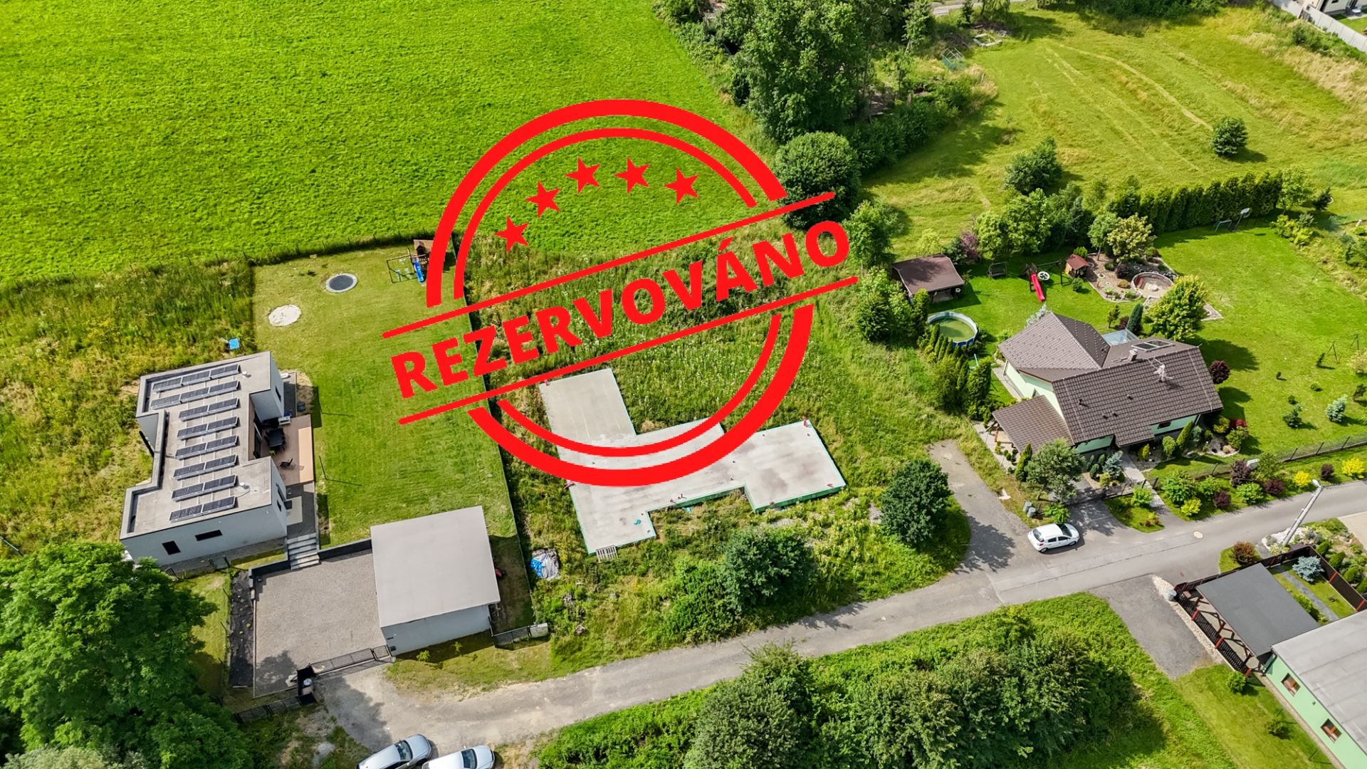 Prodej stavebního pozemku se základovou deskou a povolením, 2270 m2, Stonava